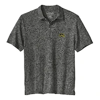 Men's Tommy Bahama  Gray Iowa Hawkeyes IslandZone Wild Hibiscus Tri-Blend Polo