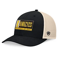 Casquette réglable Top of the World pour hommes, noir/naturel, Iowa Hawkeyes Bennett Trucker 