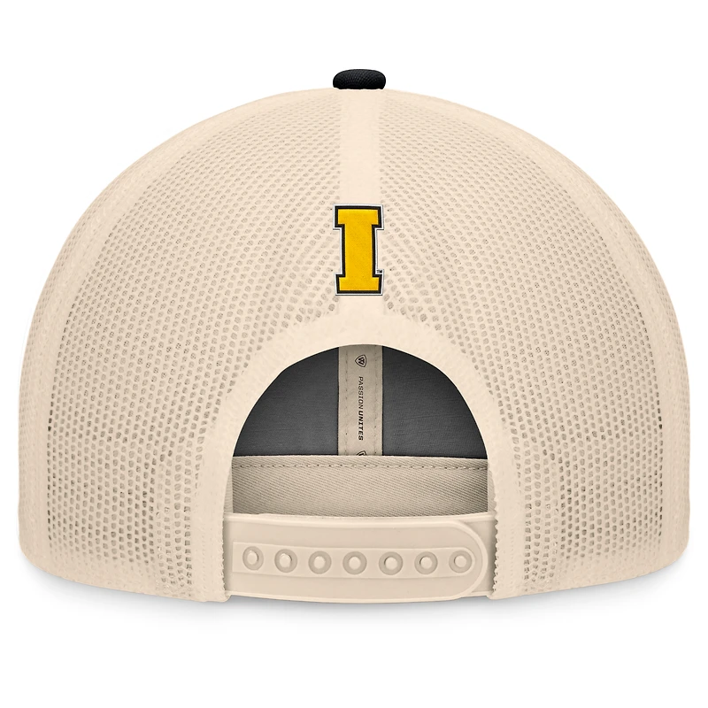 Casquette réglable Top of the World pour hommes, noir/naturel, Iowa Hawkeyes Bennett Trucker 