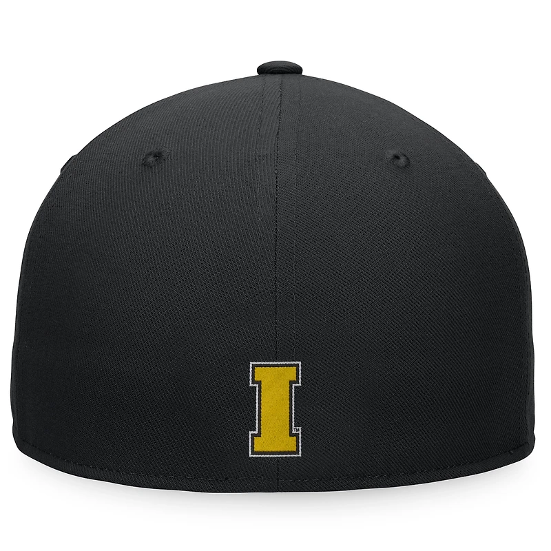 Casquette ajustée Top of the World noire des Iowa Hawkeyes pour hommes