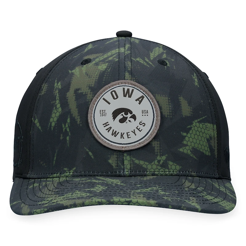 Casquette flexible de rendu camouflage Top of the World pour hommes, noir, Iowa Hawkeyes OHT, appréciation militaire