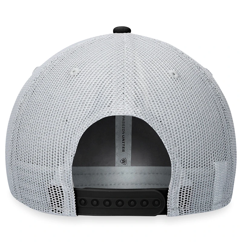 Casquette ajustable Iowa Hawkeyes Aurora Trucker Top of the World pour homme, gris/noir