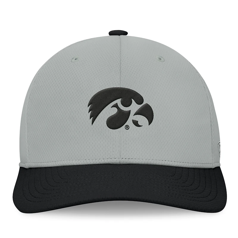 Casquette Top of the World pour hommes, gris/noir, Iowa Hawkeyes Mick Flex