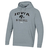 Men's Under Armour Gray Iowa Hawkeyes Baseball All Day Arch Fleece Pullover Hoodie