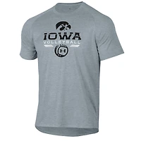Men's Under Armour Gray Iowa Hawkeyes Volleyball Icon Raglan Performance T-Shirt