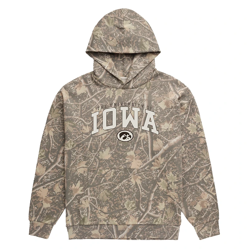 Men's Uscape Apparel Camo Iowa Hawkeyes Back Bay Fleece Hoodie