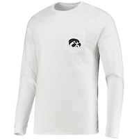T-shirt à manches longues pour homme Vineyard Vines Iowa Hawkeyes Football Whale blanc