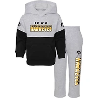 Preschool Heather Gray/Black Iowa Hawkeyes Playmaker Pullover Hoodie & Pants Set