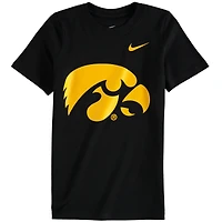 T-shirt Nike noir avec logo des Hawkeyes de l'Iowa pour enfants d'âge préscolaire