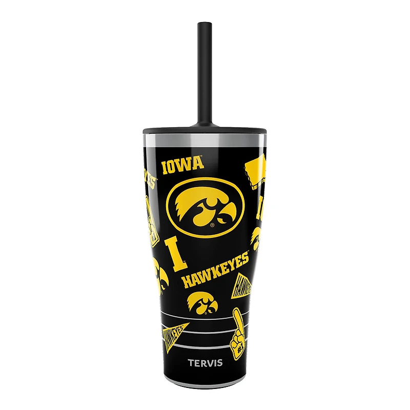 Gobelet Tervis Iowa Hawkeyes de 30 oz avec couvercle à paille