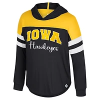 T-shirt à manches longues et capuche pour tout-petits Colosseum Black Iowa Hawkeyes Reflection