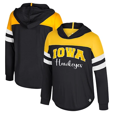 T-shirt à manches longues et capuche pour tout-petits Colosseum Black Iowa Hawkeyes Reflection
