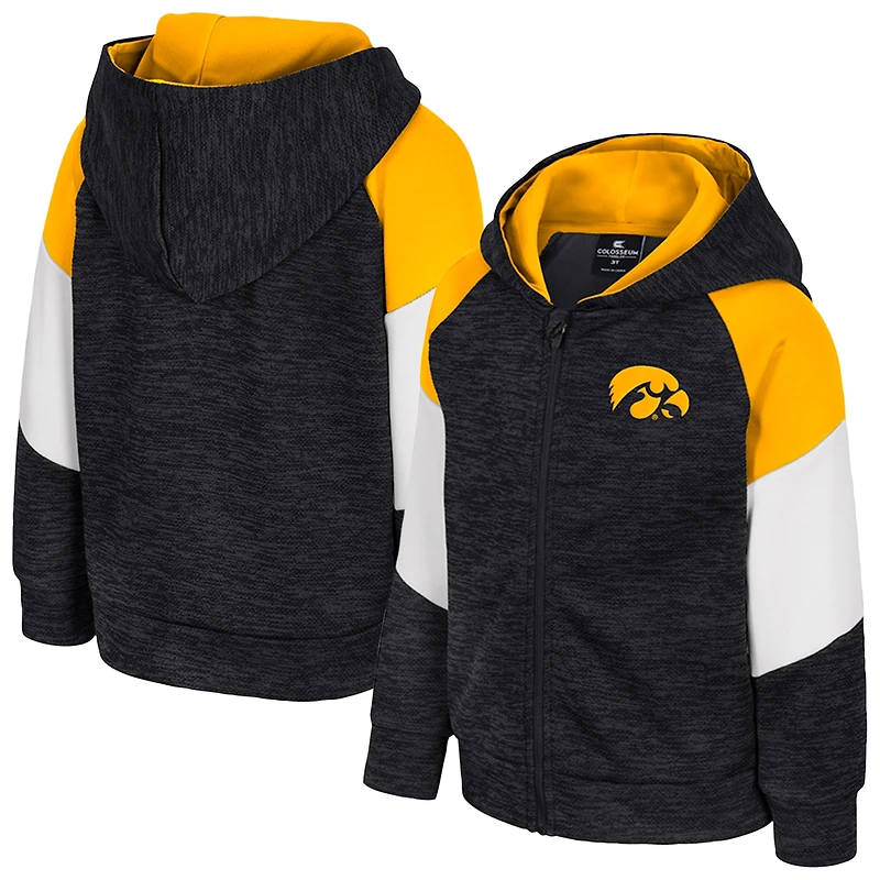 Sweat à capuche zippé Spirit Hollow pour tout-petits Colosseum Black Iowa Hawkeyes