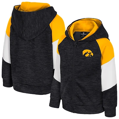 Toddler Colosseum Black Iowa Hawkeyes Spirit Hollow Full-Zip Hoodie