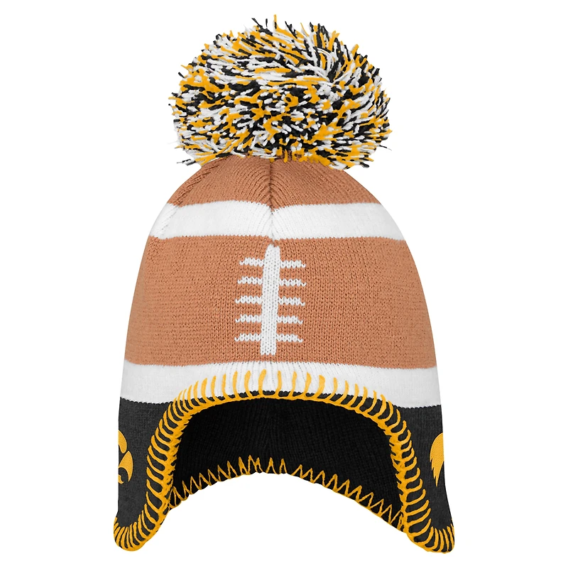 Bonnet en tricot marron avec pompon pour tout-petits Fanatics Iowa Hawkeyes