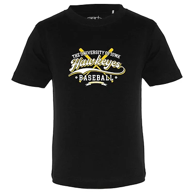Toddler Garb Black Iowa Hawkeyes Toni Baseball T-Shirt