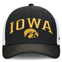 Casquette trucker unisexe Nike noire et blanche Iowa Hawkeyes Primetime Arched, ajustable