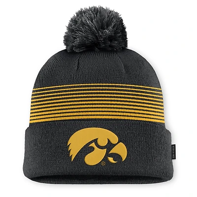 Unisex Nike Black Iowa Hawkeyes 2026 On-Field Cuffed Knit Hat with Pom