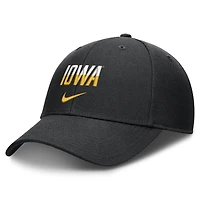 Casquette unisexe Nike noire Iowa Hawkeyes 2026 On-Field Gameday Rise ajustable