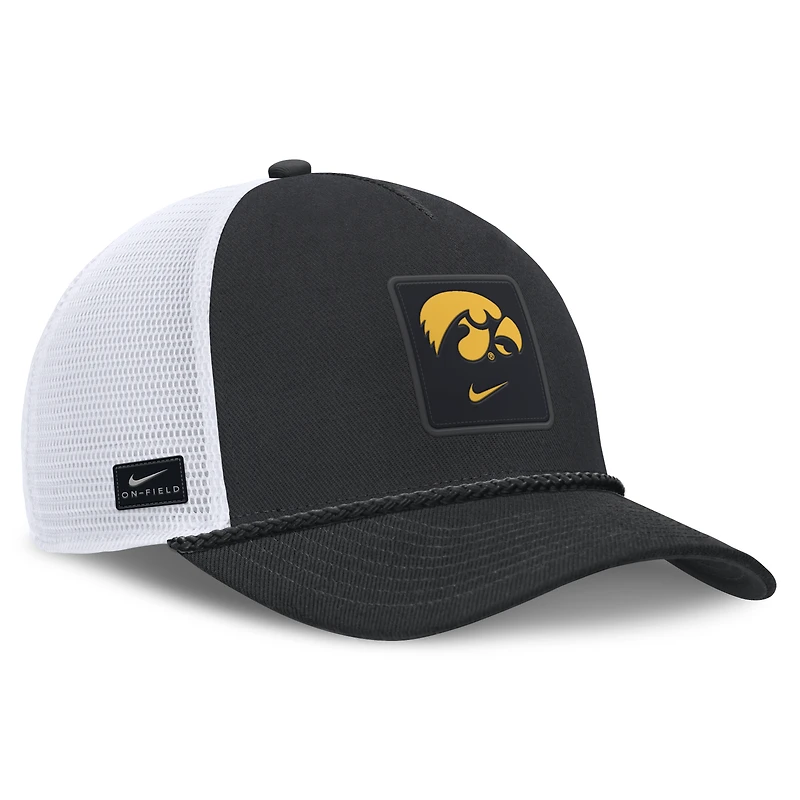 Unisex Nike Black Iowa Hawkeyes 2026 On-Field Gameday Rope Trucker Adjustable Hat