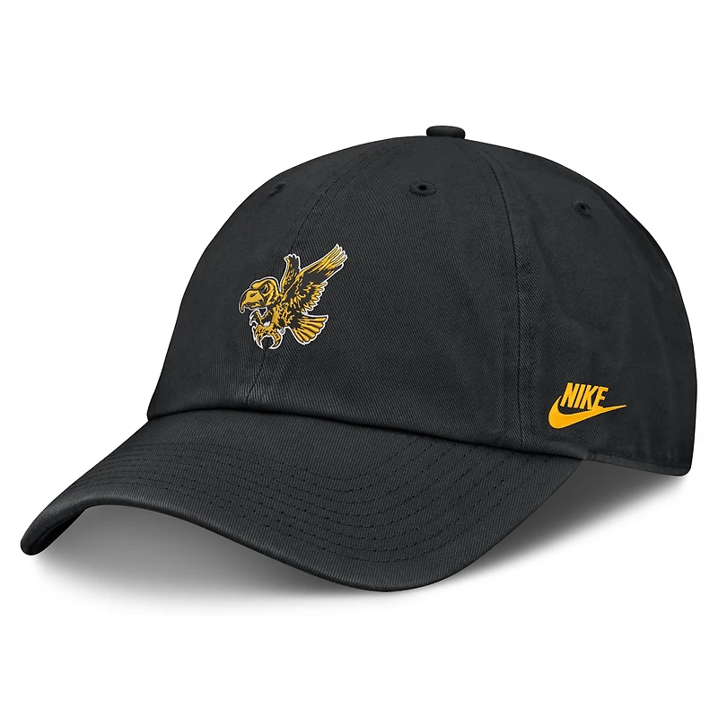 Casquette unisexe Nike noire Iowa Hawkeyes Legacy Letter Club ajustable