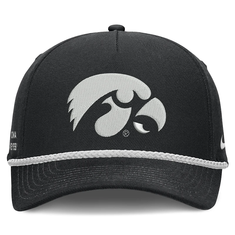 Casquette unisexe Nike noire Iowa Hawkeyes à taille ajustable