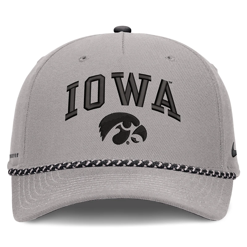 Unisex Nike Gray Iowa Hawkeyes Primetime Rise Rope Adjustable Hat