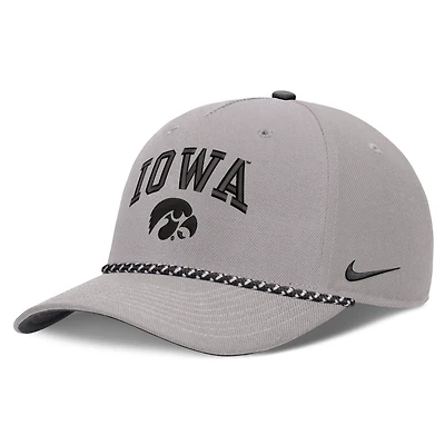 Unisex Nike Gray Iowa Hawkeyes Primetime Rise Rope Adjustable Hat