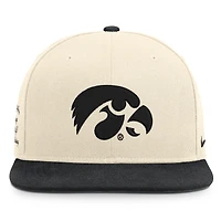 Unisex Nike  Natural/Black Iowa Hawkeyes Campus Prep Snapback Hat