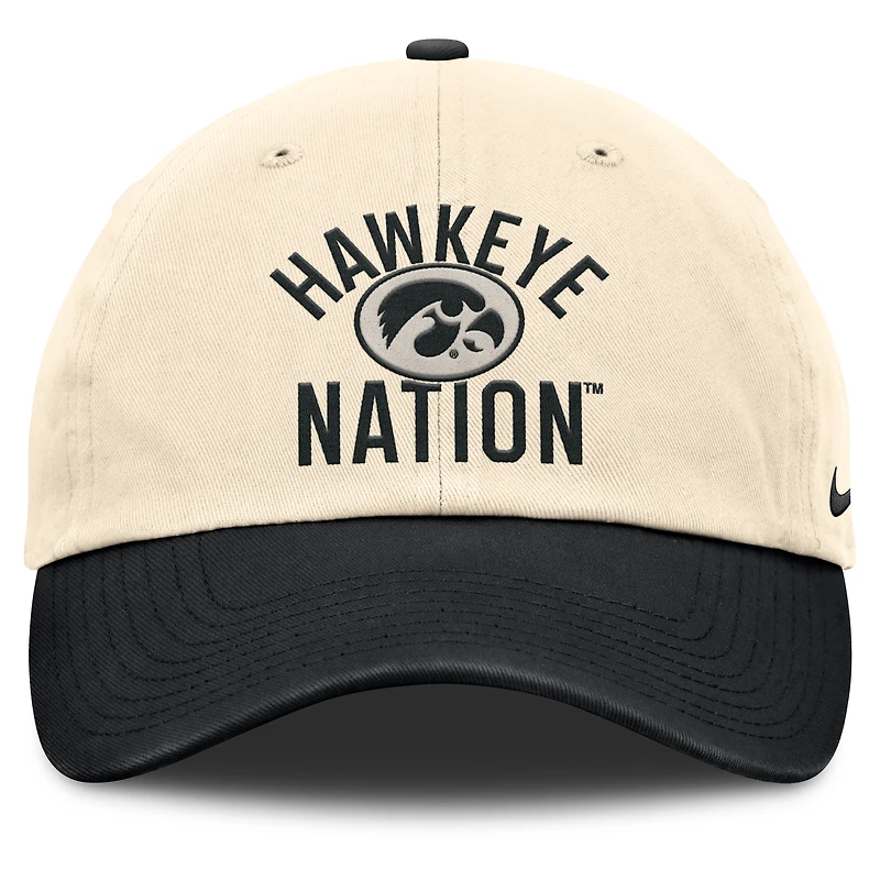 Unisex Nike Natural Iowa Hawkeyes 2026 Primetime Natural 2-Tone Club Adjustable Hat