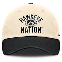 Unisex Nike Natural Iowa Hawkeyes 2026 Primetime Natural 2-Tone Club Adjustable Hat
