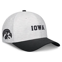 Casquette unisexe Nike blanche/noire Iowa Hawkeyes Primetime Rise ajustable