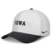 Unisex Nike  White/Black Iowa Hawkeyes Primetime Rise Adjustable Hat