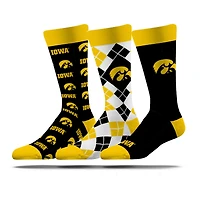 Unisex Strideline Iowa Hawkeyes Business Knit Crew Socks Three-Pack Set