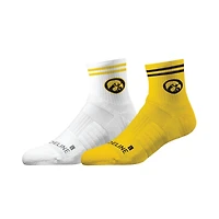 Lot de 2 paires de chaussettes mi-mollet unisexes Strideline Iowa Hawkeyes en tricot de qualité supérieure