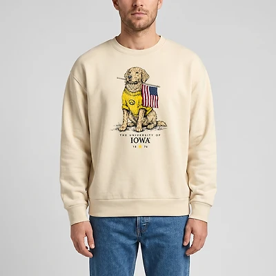 Unisex Uscape Apparel Cream Iowa Hawkeyes Americana Good Boy Ribbed Premium Sweatshirt