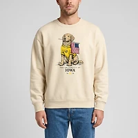 Unisex Uscape Apparel Cream Iowa Hawkeyes Americana Good Boy Ribbed Premium Sweatshirt