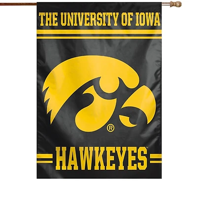 Bannière verticale simple face WinCraft Iowa Hawkeyes 28" x 40" avec nom complet