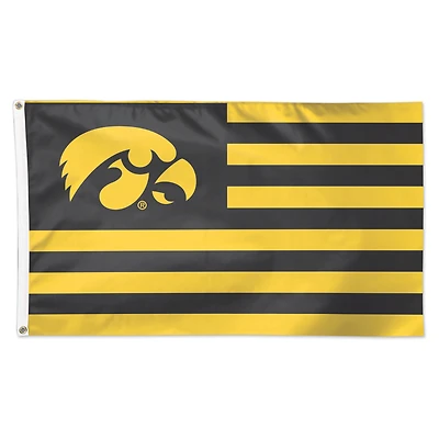 Drapeau patriotique simple face WinCraft Iowa Hawkeyes 3' x 5'