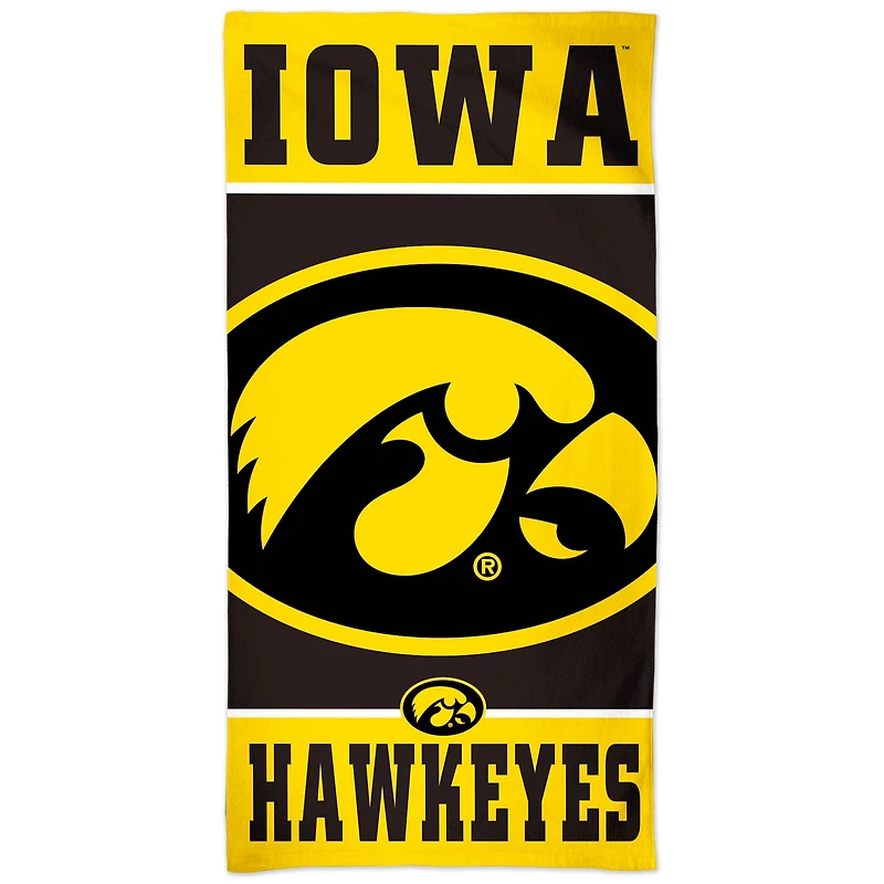 WinCraft Iowa Hawkeyes Serviette de plage Spectra 30" x 60"