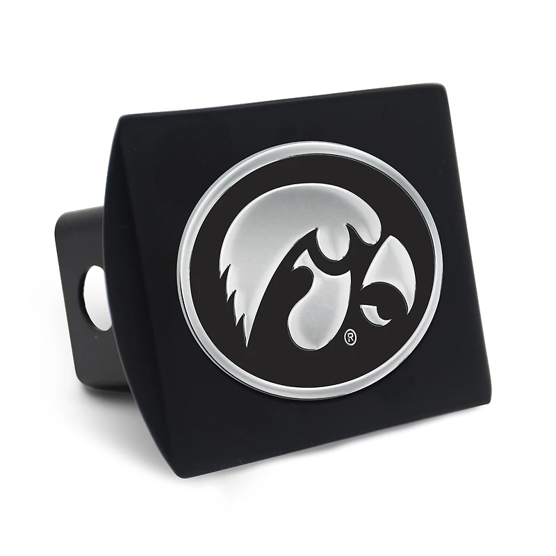 Cache-attelage WinCraft Iowa Hawkeyes Premium en métal chromé avec logo
