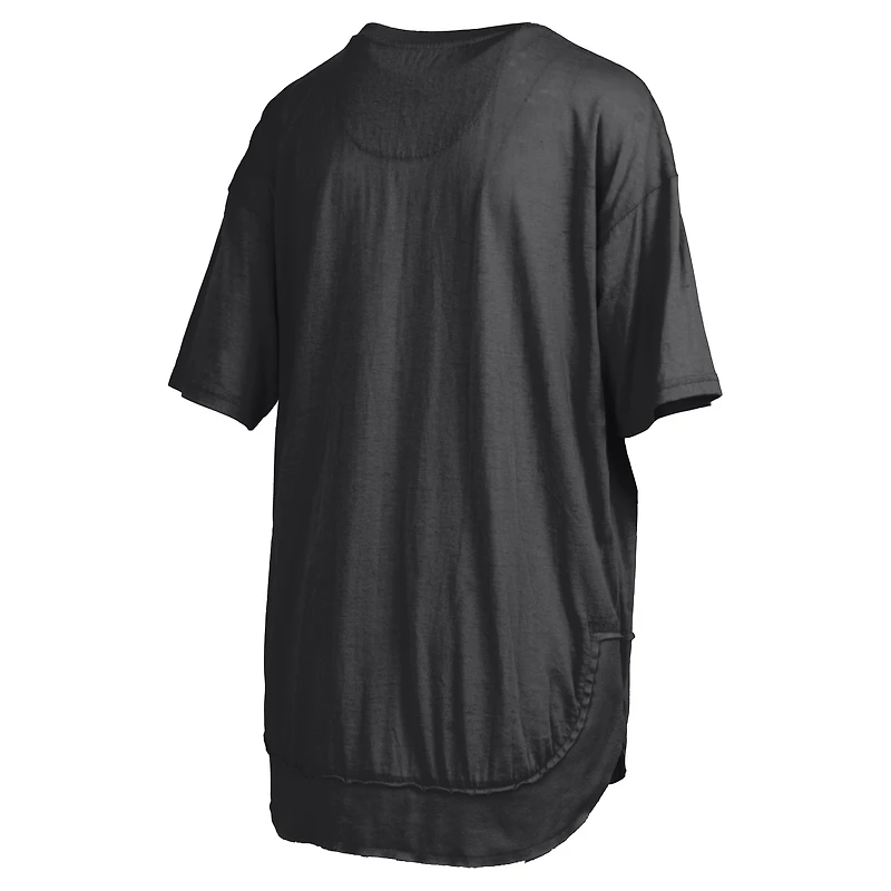 Women's Pressbox  Black Iowa Hawkeyes Poncho T-Shirt