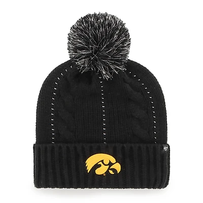 Bonnet en tricot à revers Iowa Hawkeyes Bauble '47 pour femme avec pompon
