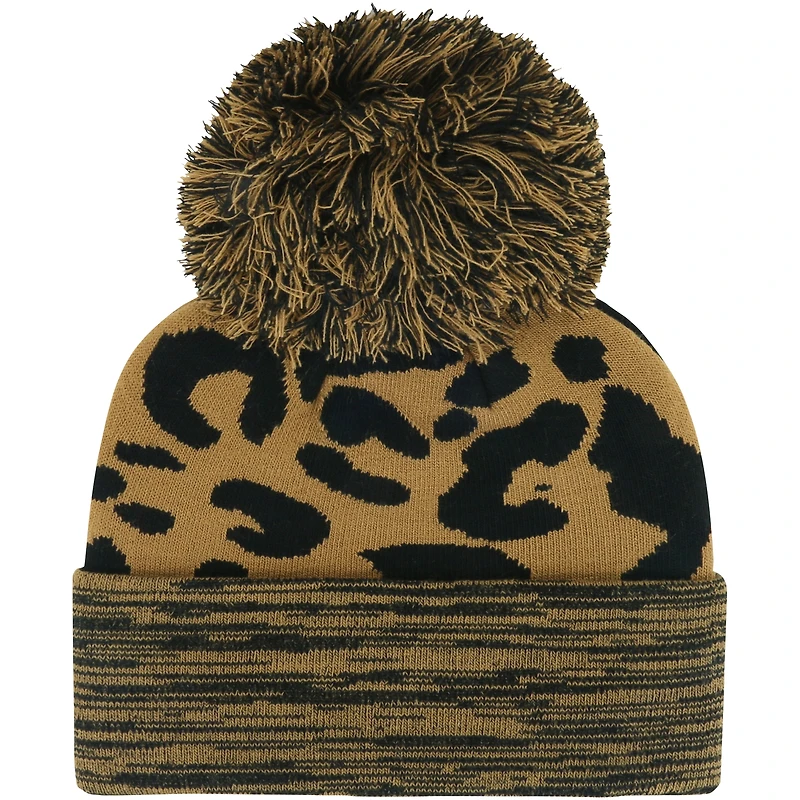 Bonnet en tricot à revers rosette '47 marron Iowa Hawkeyes pour femmes avec pompon