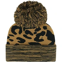 Bonnet en tricot à revers rosette '47 marron Iowa Hawkeyes pour femmes avec pompon
