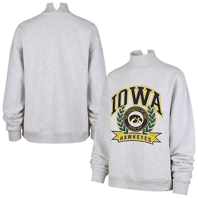 Women's '47  Gray Iowa Hawkeyes Laurel Arch Mock Neck Sweatshirt