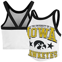 Débardeur court dos nageur blanc Energize Iowa Hawkeyes pour femme, modèle 47