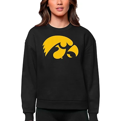 Sweat-shirt à col rond Victory pour femme, coloris noir, des Iowa Hawkeyes d'Antigua