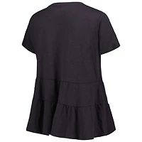 T-shirt à volants Iowa Hawkeyes Willow noir pour femme