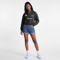 Pull à col zippé Champion Black Iowa Hawkeyes Academic Triumph pour femmes
